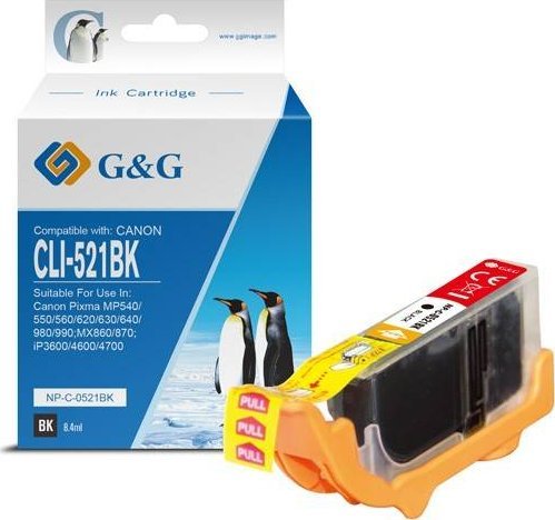 Tusz G&G kompatybilny z CLI521BK, NP-C-0521BK, 2933B001, black, 8.4ml