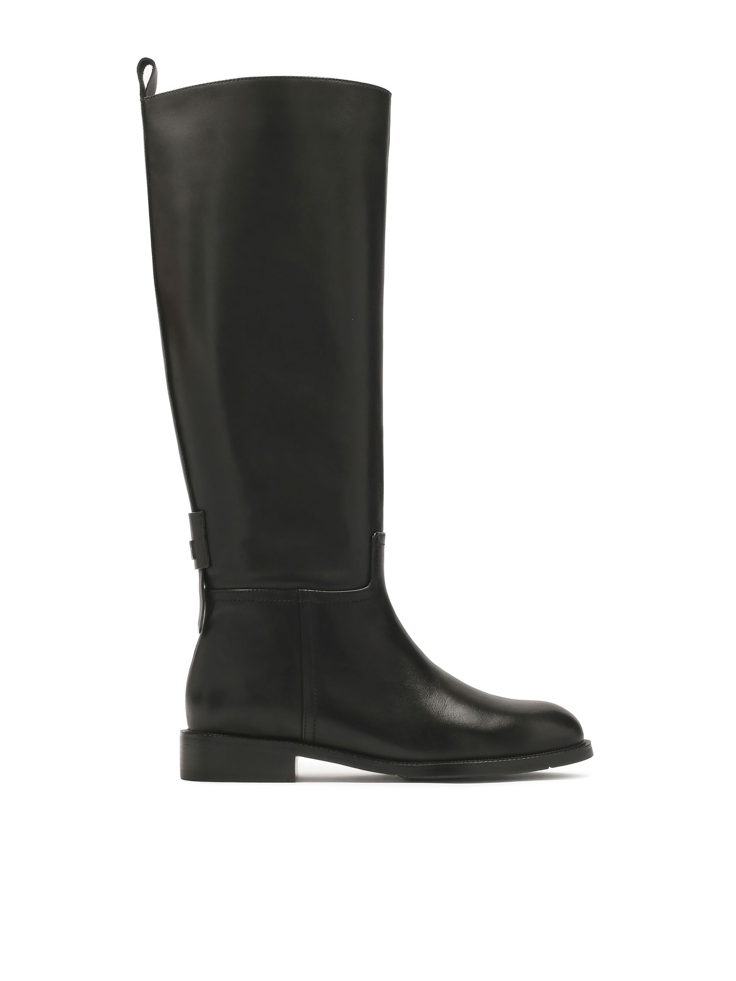 Klasyczne czarne kozaki na płaskiej podeszwie - 39