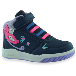 Kolorowe zimowe buty dla dziewczynki American Club ES 161/24 Granatowe