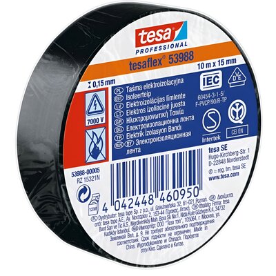 Tesa TAŚMA IZOLACYJNA 10M X 15MM CZARNA TI-10X15-CZ
