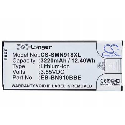 Cameron Sino Samsung Galaxy Note 4 EB-BN910BBE 3220mAh 12.40Wh Li-Ion 3.85V NFC