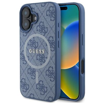 Guess 4G Ring Classic Logo do iPhone 16 niebieski