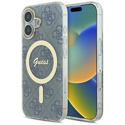 Etui GUESS IML 4G MagSafe do Apple iPhone 16 Niebieski | Bezpłatny transport