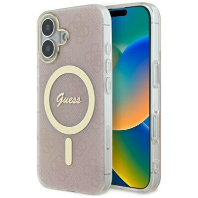 Etui GUESS IML 4G MagSafe do Apple iPhone 16 Różowy | Bezpłatny transport
