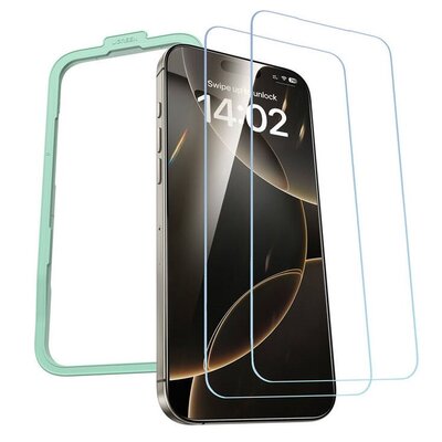 Szkło hartowane UGREEN SP629 do Apple iPhone 16 Pro (2 szt.) + ramka montażowa