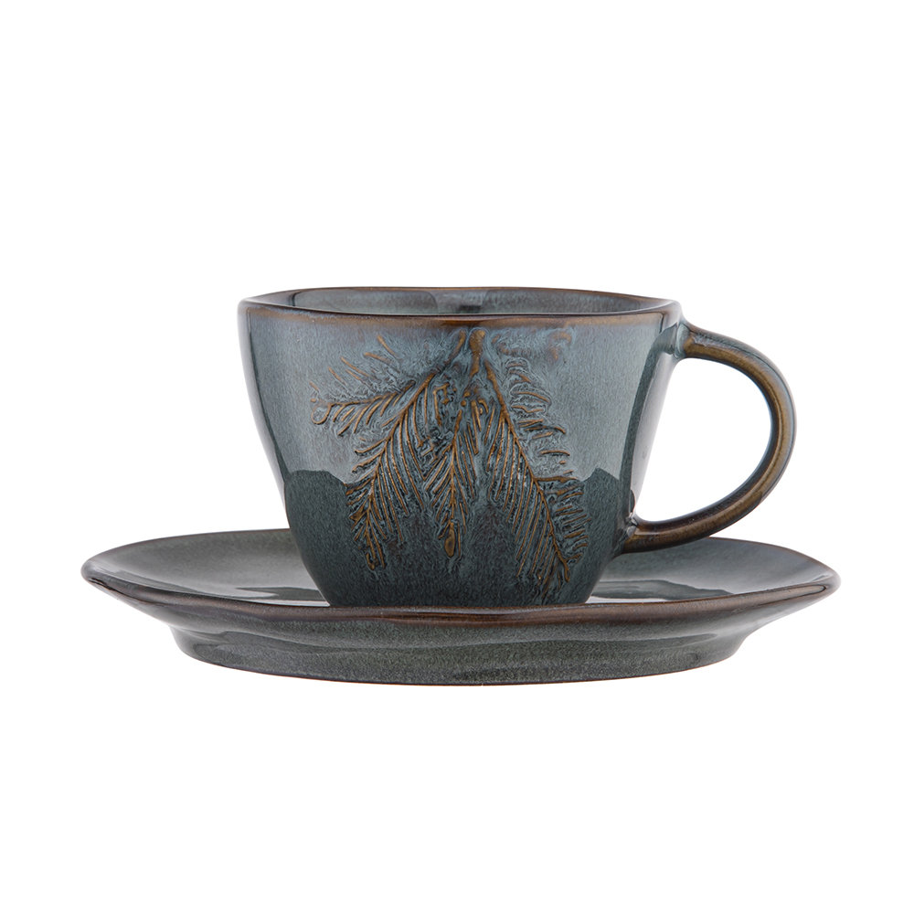 Sosnowy Las Filiżanka Ceramiczna 220 ml Ze Spodkiem 15 cm W Opasce