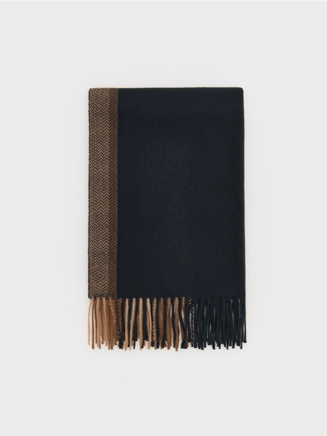 Reserved - Szalik z frędzlami - beżowy