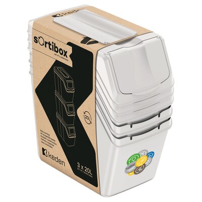 Kosz na śmieci KEDEN Sortibox Set3 20 L Szary (3 sztuki)