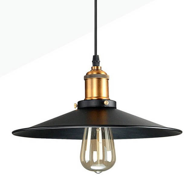 Lampa zawieszana Retro ABR-LWRT-E27 Abruzzo loftowa czarna złota