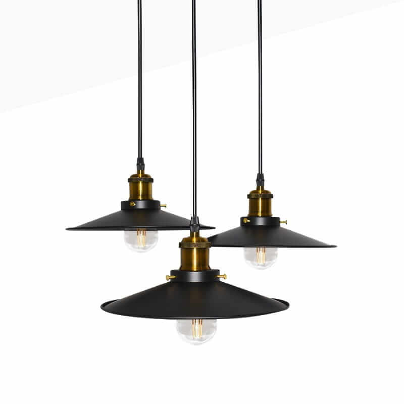 Kaskadowa lampa wisząca Retro ABR-LWRT-3xE27 Abruzzo czarna złota