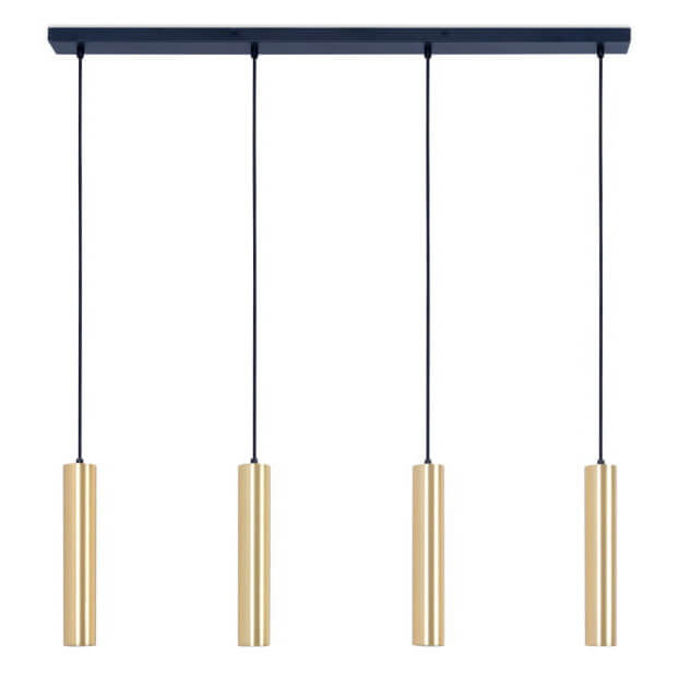 Zawieszana lampa nad stół Spoti ABR-ZLW4T-Z Abruzzo rurki złota czarna