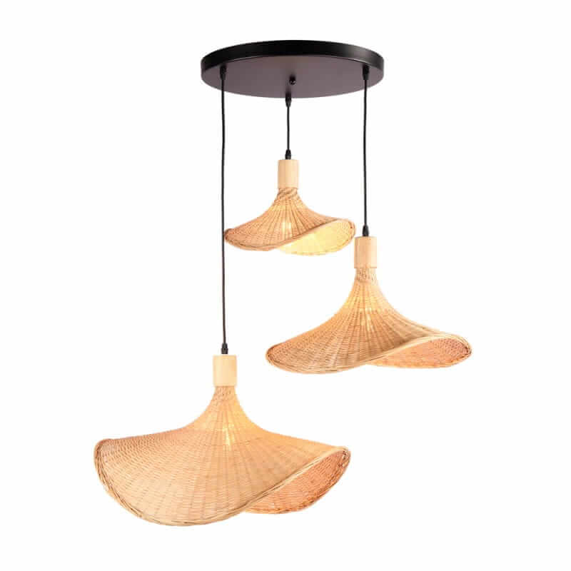 Wisząca lampa Boho ABR-LWS-BH40-3XE27 Abruzzo kapelusze japandi beżowa