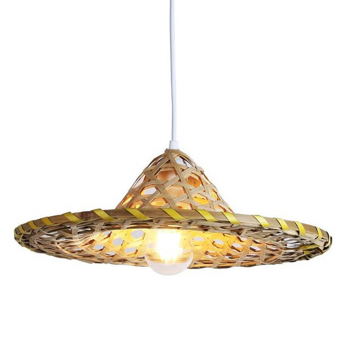 Pleciona lampa zawieszana Boho ABR-LWBRA Abruzzo do jadalni beżowa
