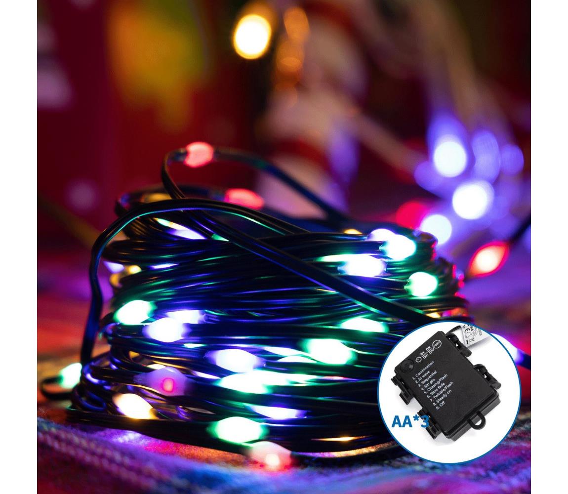 Aigostar -LED Zewnętrzny łańcuch bożonarodzeniowy 150xLED/8 funkcji 3xAA 15,3m IP44 wielobarwny