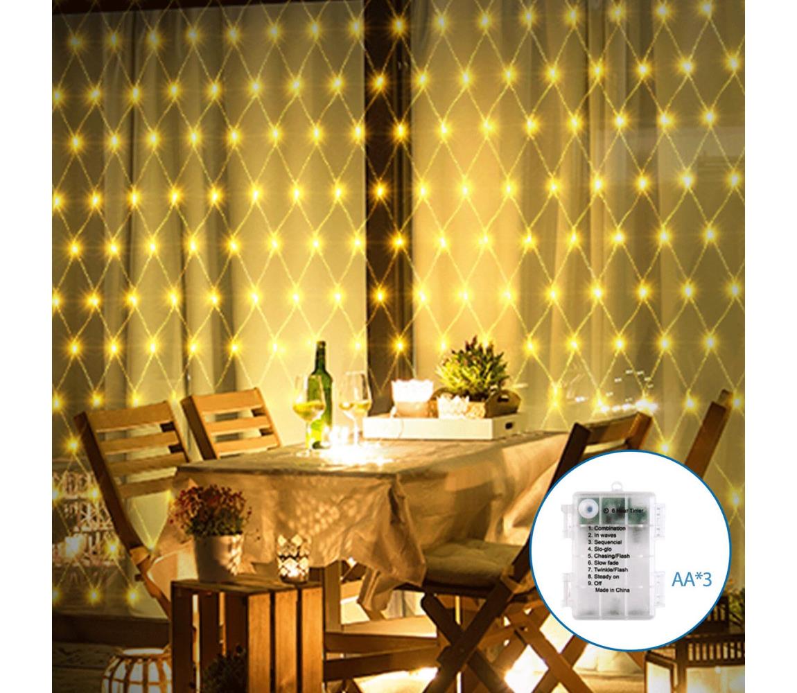 Aigostar - LED Zewnętrzny łańcuch bożonarodzeniowy 100xLED/8 funkcji 4,5x1,5m IP44 ciepła biel