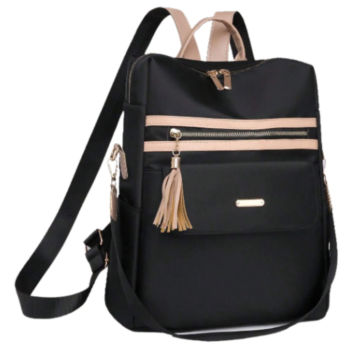 Czarny plecak wodoodporny damski pojemny modny elegancki