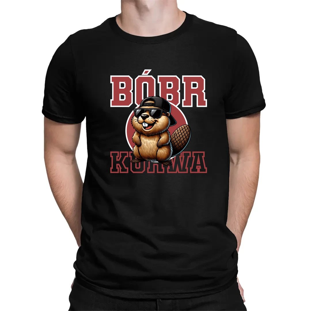 Bóbr! - śmieszna męska koszulka na prezent viral z bobrem