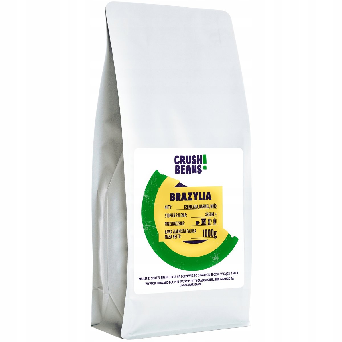 Kawa mielona 1kg BRAZYLIA Crush Beans Arabika