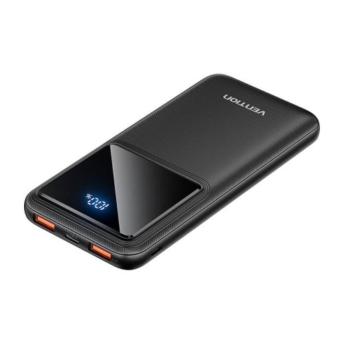 Powerbank Vention FHKB0 10000mAh Micro-USB USB-C 2xUSB-A 22.5W (czarny)