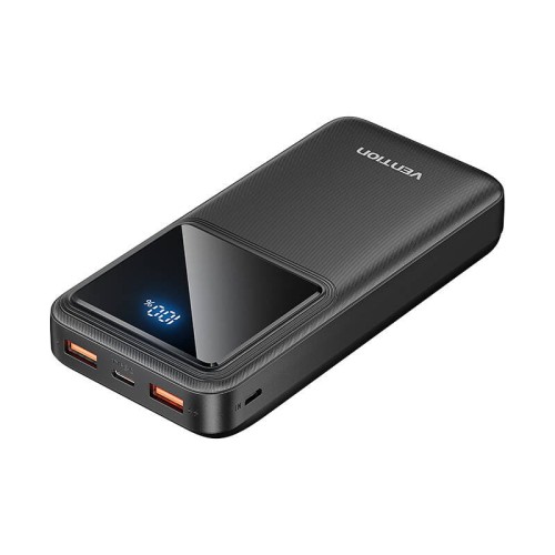 Powerbank Vention FHLB0 20000mAh Micro-USB USB-C 2xUSB-A 22.5W (czarny)