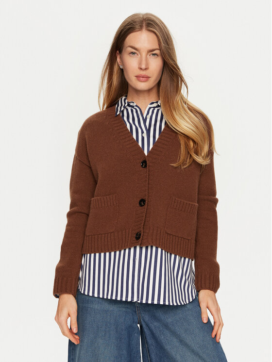 Weekend Max Mara Kardigan Arad 2425346042 Brązowy Relaxed Fit