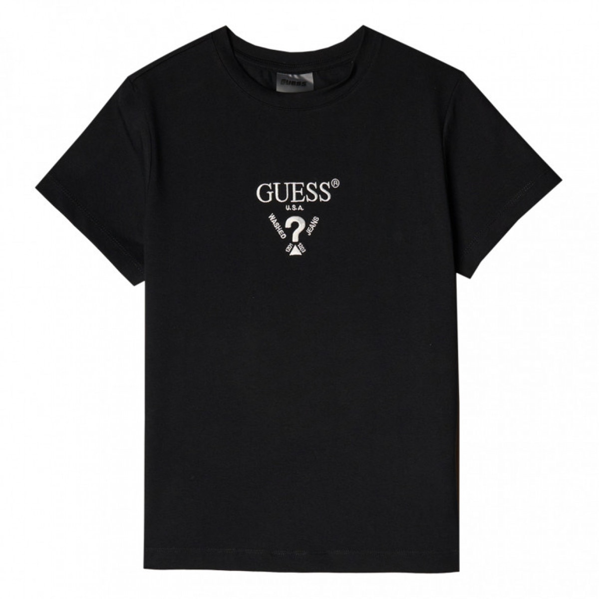 Damski t-shirt z nadrukiem Guess Colette - czarny - GUESS