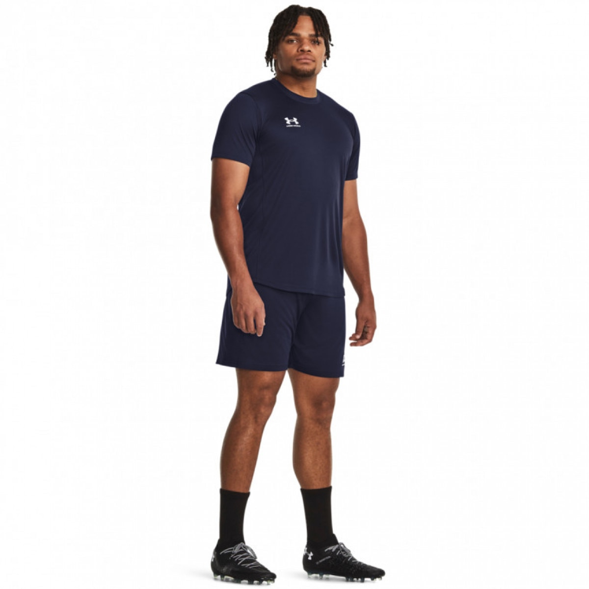 Męskie spodenki treningowe Under Armour UA M's Challenger Knit Short - granatowe - UNDER ARMOUR