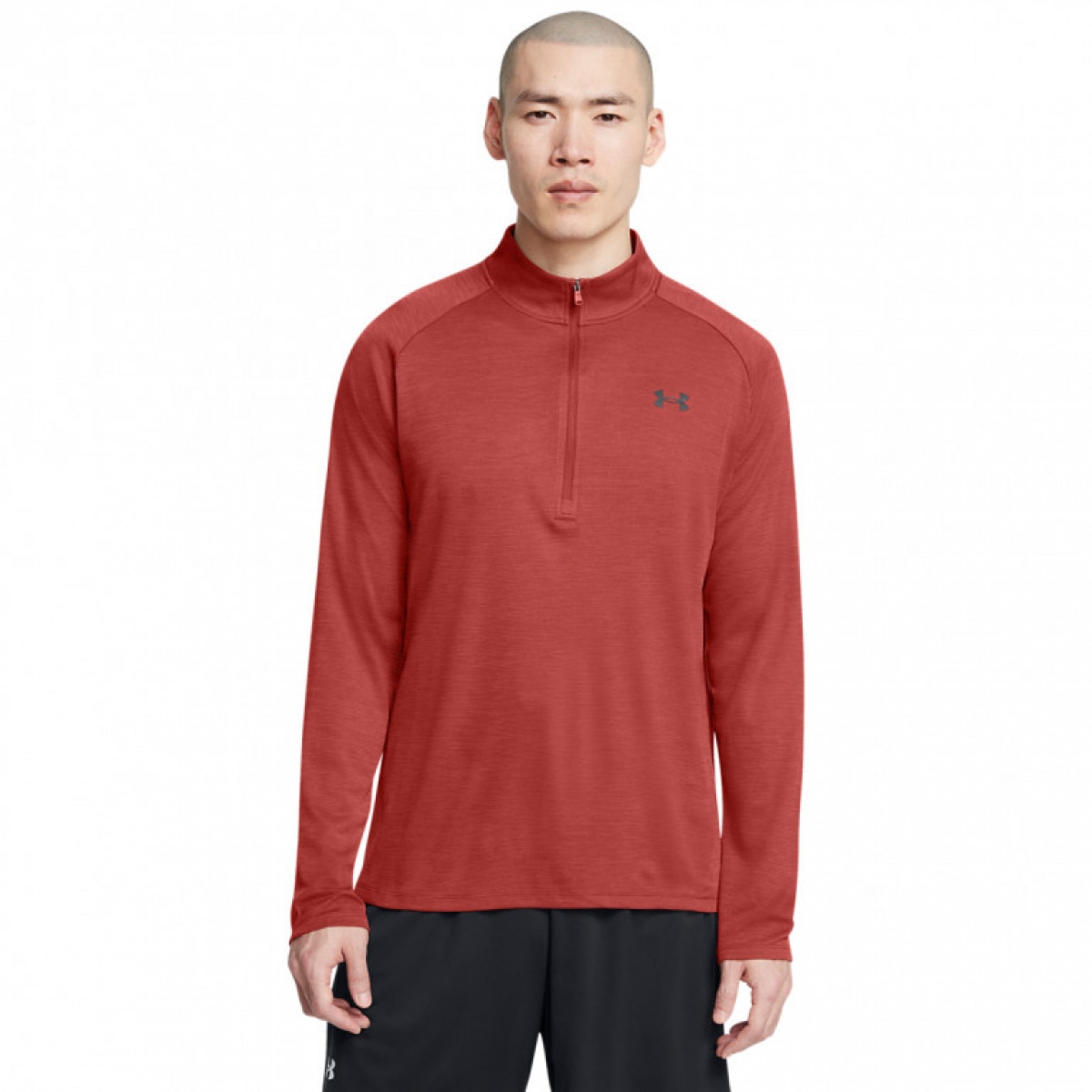 Męski longsleeve treningowy Under Armour UA Tech Textured 1/2 Zip - czerwony - UNDER ARMOUR