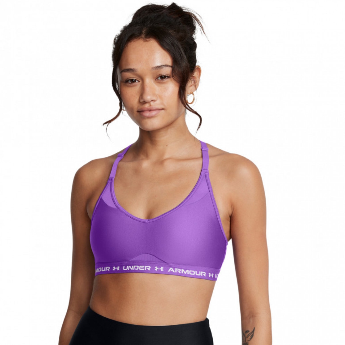 Biustonosz treningowy Under Armour UA Crossback Low Bra - fioletowy - UNDER ARMOUR