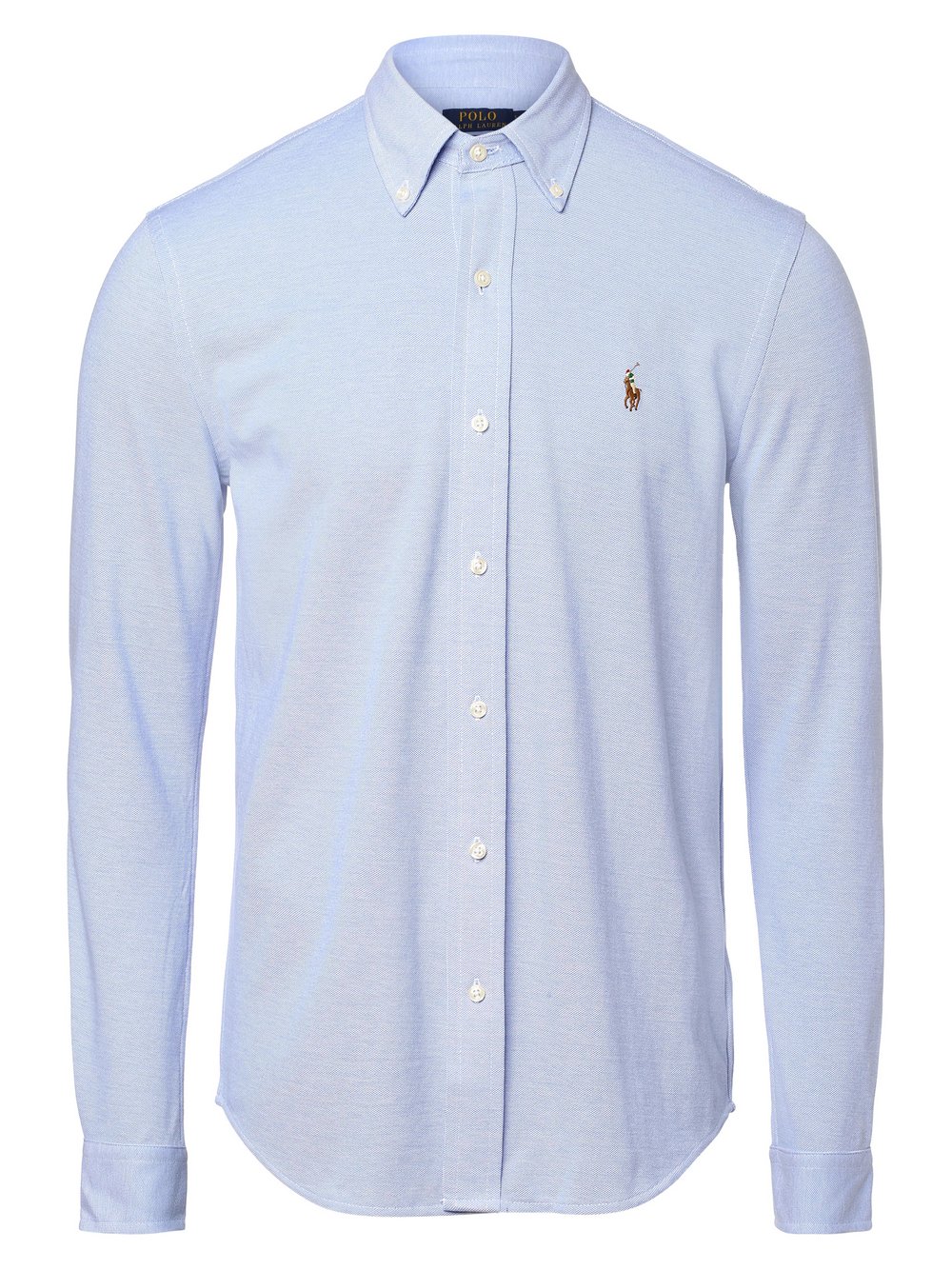 Polo Ralph Lauren Koszula męska Mężczyźni Regular Fit Bawełna niebieski wypukły wzór tkaniny button down, XL