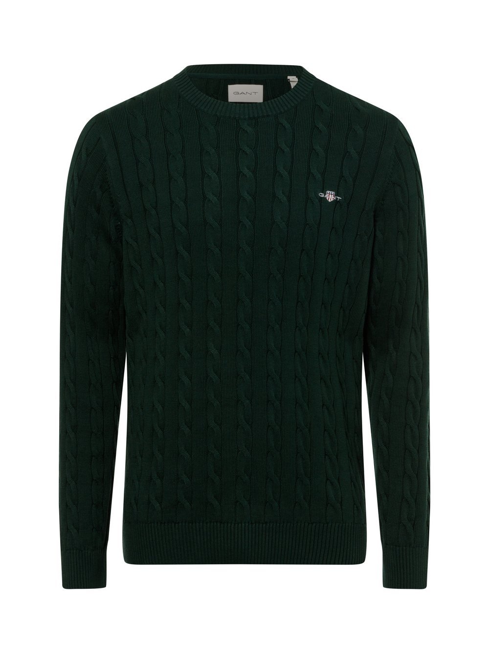 Gant Sweter męski Mężczyźni Bawełna zielony jednolity, S