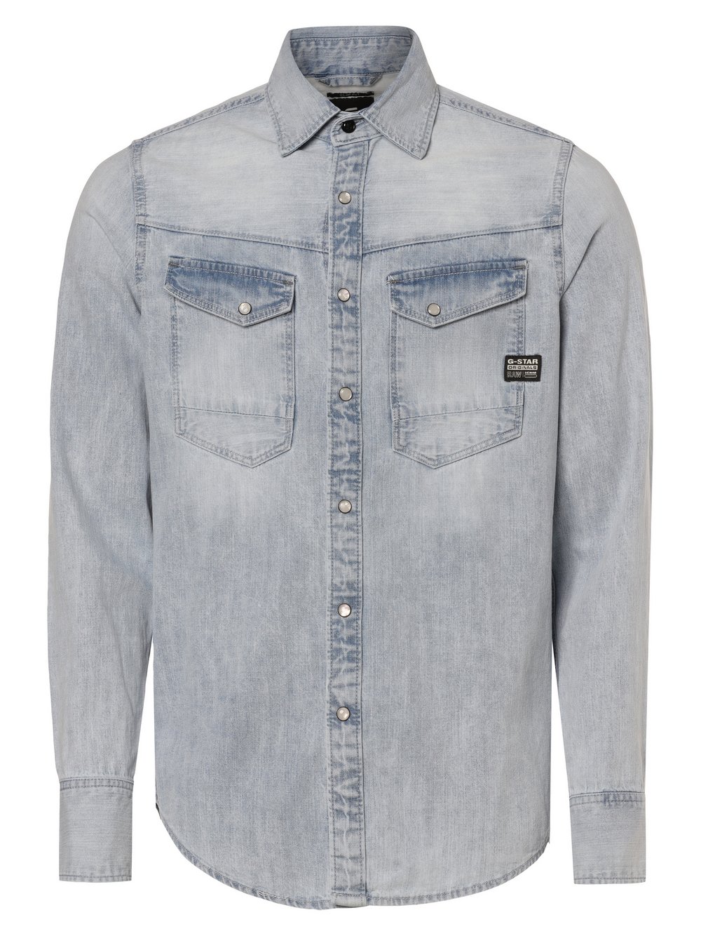 G-Star RAW Męska koszula dżinsowa Mężczyźni Slim Fit Bawełna niebieski jednolity, XL