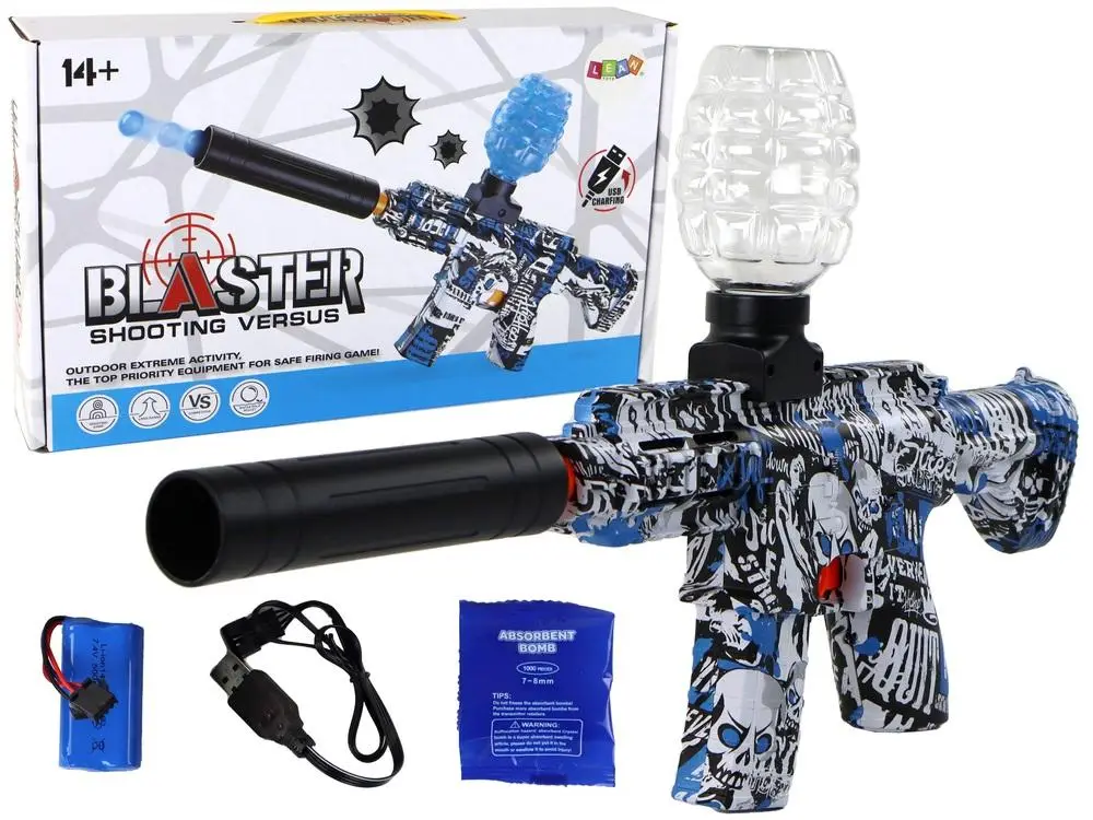 Pistolet na kulki wodne niebieski - Leantoys