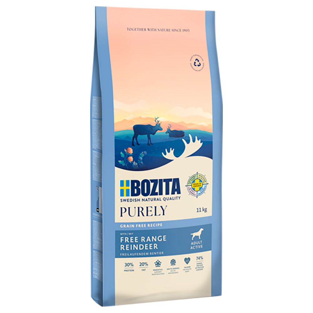 Bozita Dog Purely Adult Active Grain Free, renifer - 11 kg