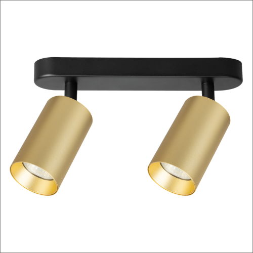 Pipe lampa sufitowa (spot) 2xGU10 czarna/złota ML1161