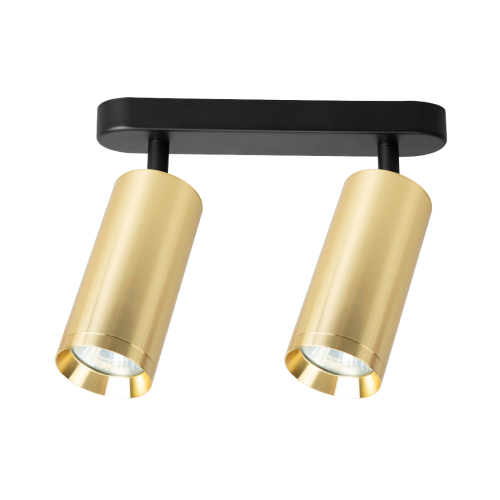 Mica lampa sufitowa (spot) 2xGU10 czarna/złota ML1146