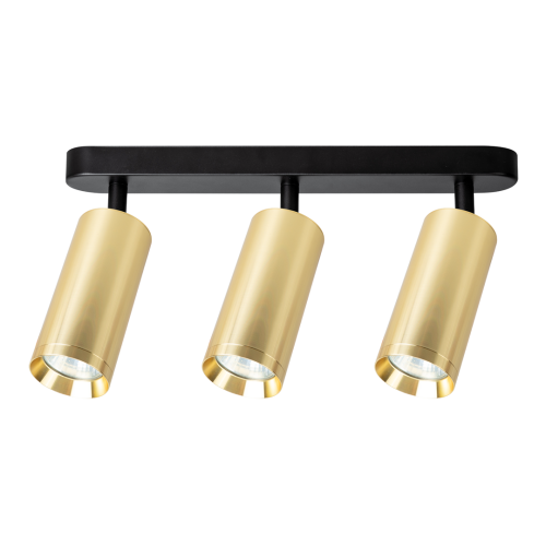 Mica lampa sufitowa (spot) 3xGU10 czarna/złota ML1149