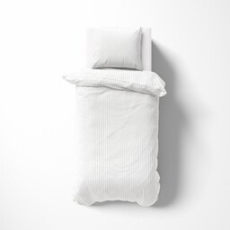 Detexpol Pościel adamaszkowa 140X200 biała jednobarwna paski 1 cm Pure