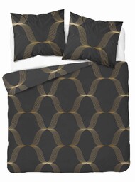 Detexpol Pościel satynowa 160x200 czarna złota ornament 5088 A Home Satin 11