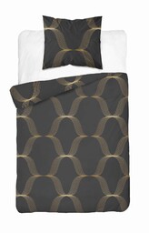 Detexpol Pościel satynowa 140x200 czarna złota ornament 5088 A Home Satin 11