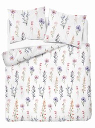 Detexpol Pościel satynowa 220x200 biała wielokolorowa kwiaty 5091 B Home Satin 11