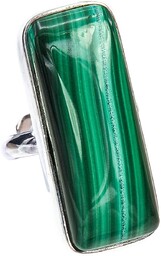 Malachit Unikalny Pierścionek Srebro R10-26 Certyfikat Unikat