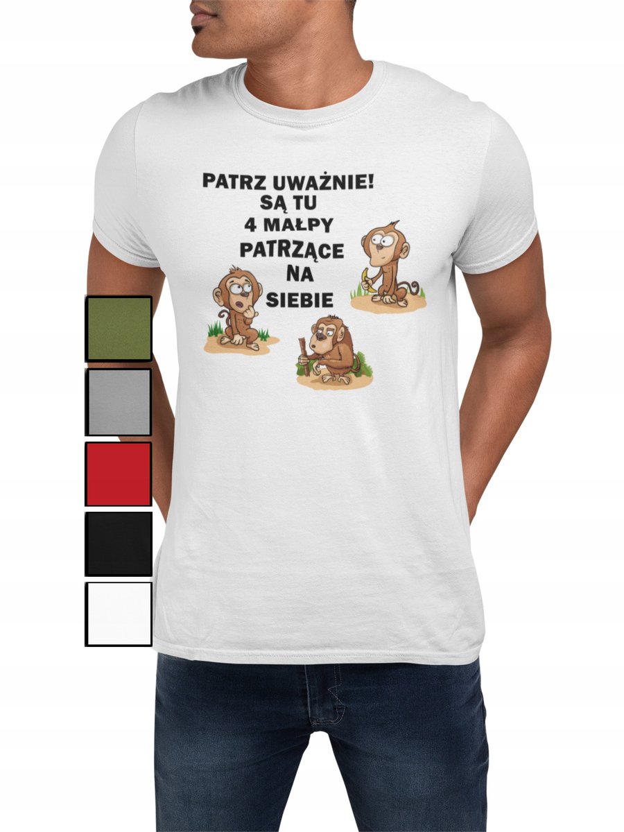 KOSZULKA T-SHIRT MĘSKA Z NADRUKIEM NA PREZENT NAPISY ŚMIESZNE RÓŻNE - XS