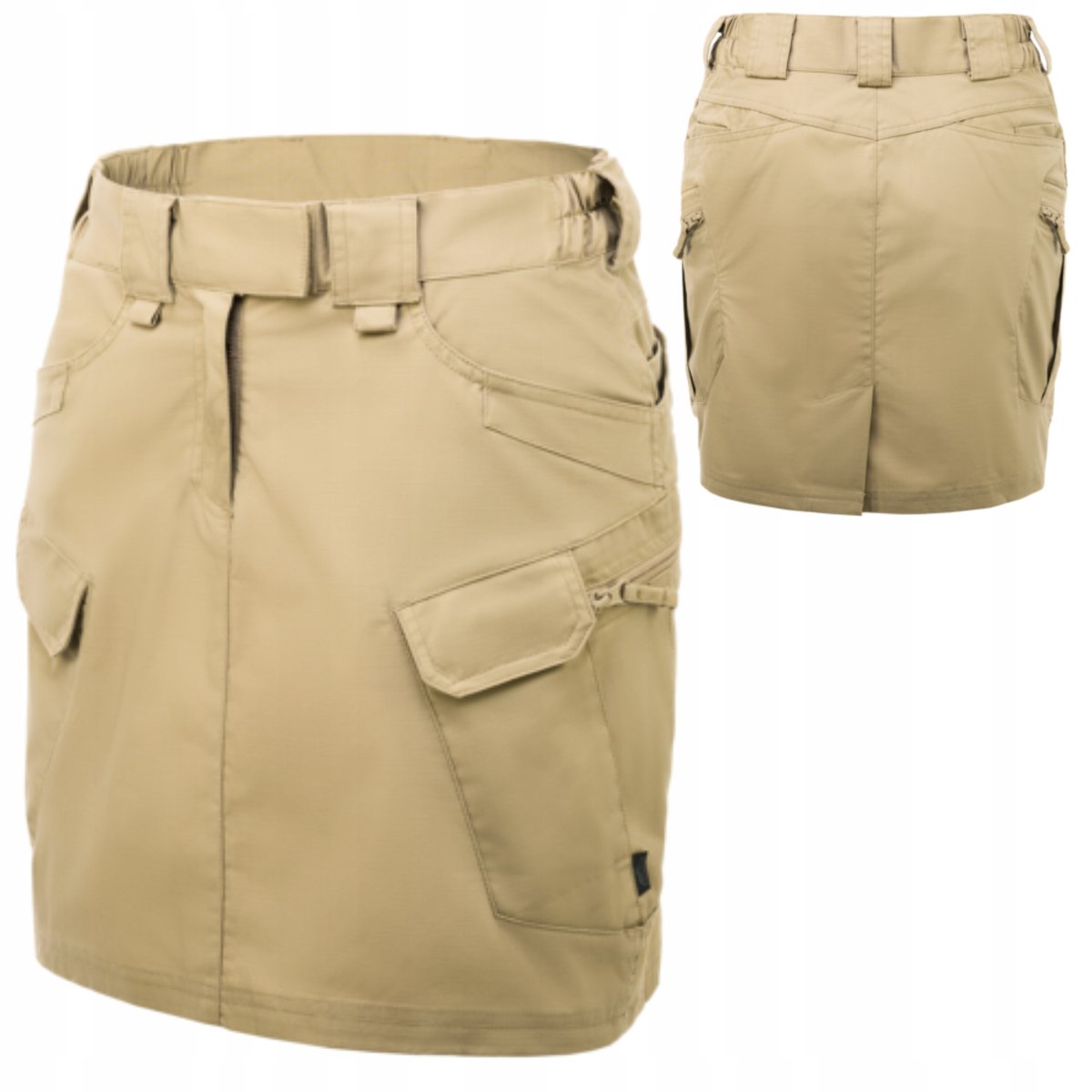 ELEGANCKA SPÓDNICA BOJÓWKA SPÓDNICA TAKTYCZNA PRZED KOLANO BEŻOWA XL 32/32