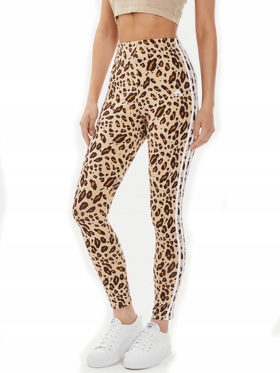 Legginsy Getry Adidas Is2149 Bawełniane Sportowe Na Co Dzień Panterka Xl