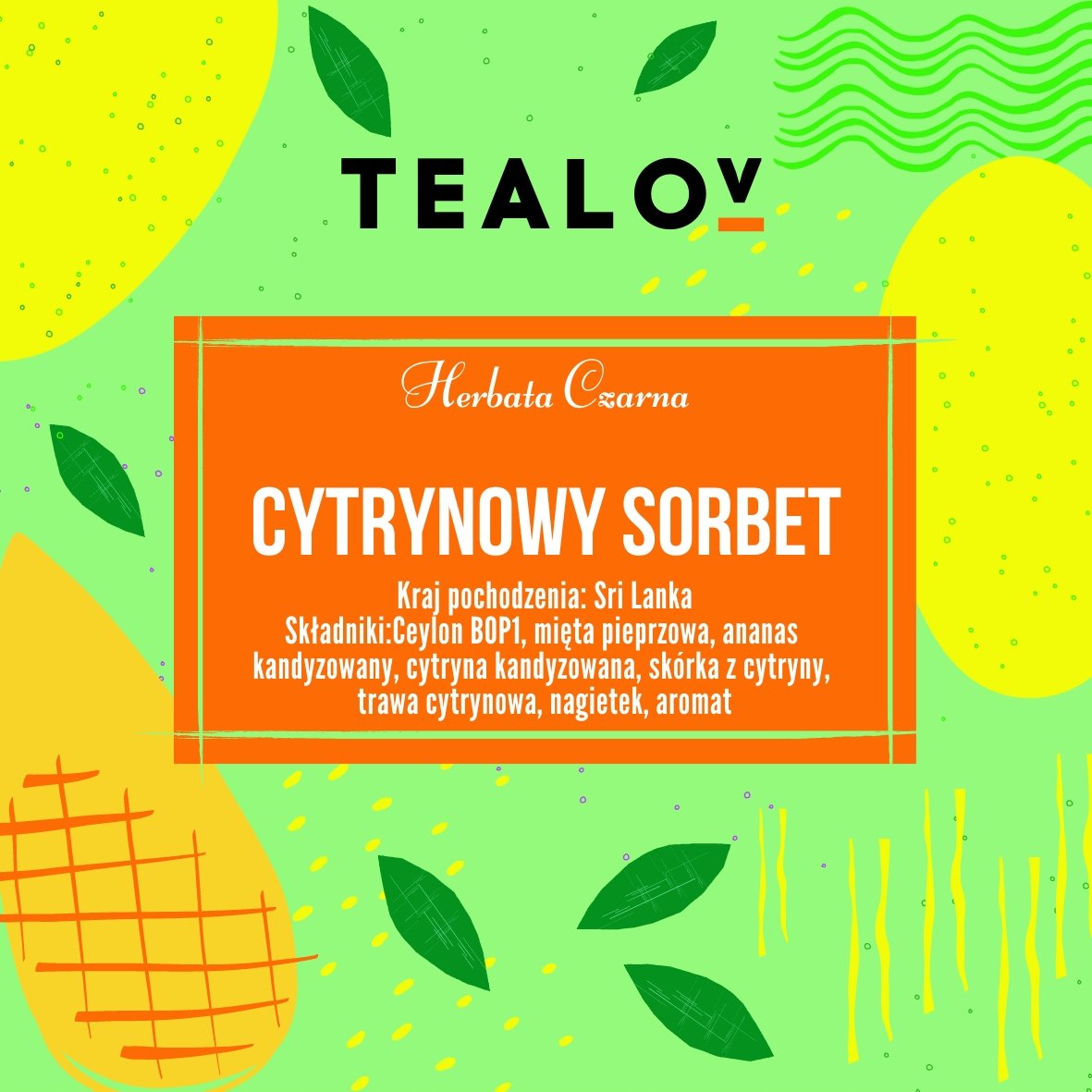 Herbata TEALOV czarna CYTRYNOWY SORBET 50G