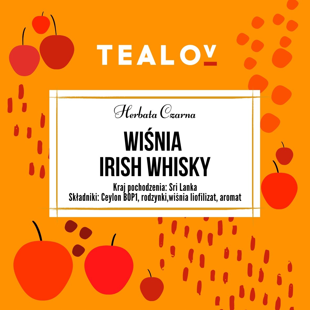 Herbata TEALOV czarna WIŚNIA I IRISH WHI SKY 100G
