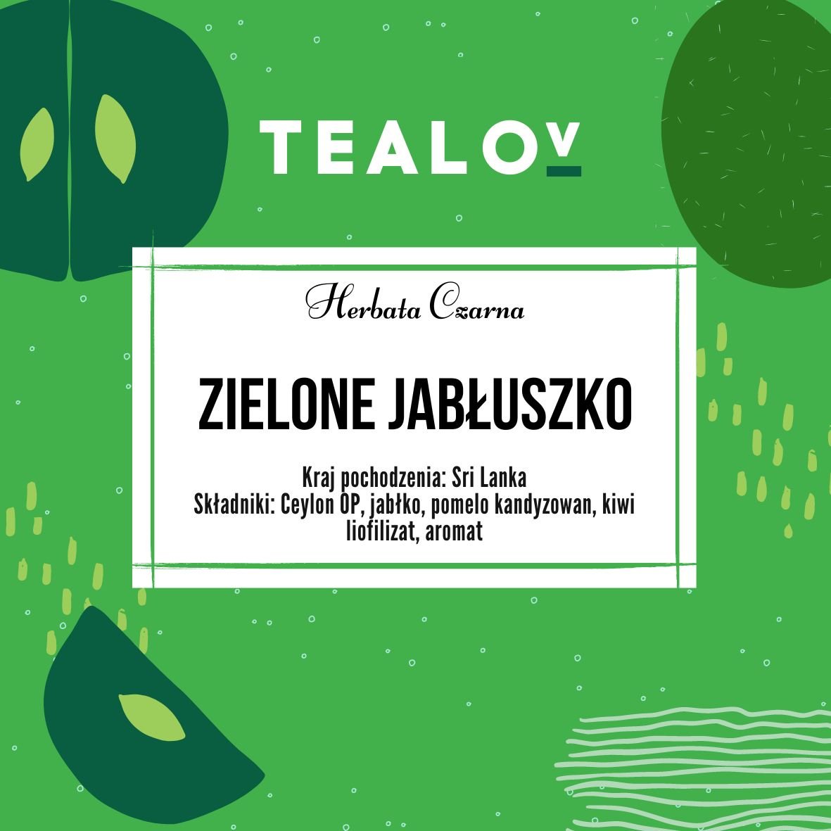 Herbata TEALOV czarna ZIELONE JABŁUSZKO 100g