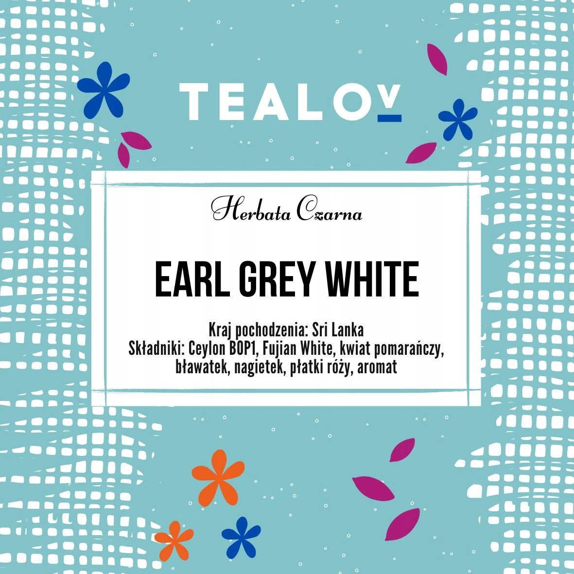 Herbata TEALOV czarna EARL GREY WHITE 50g