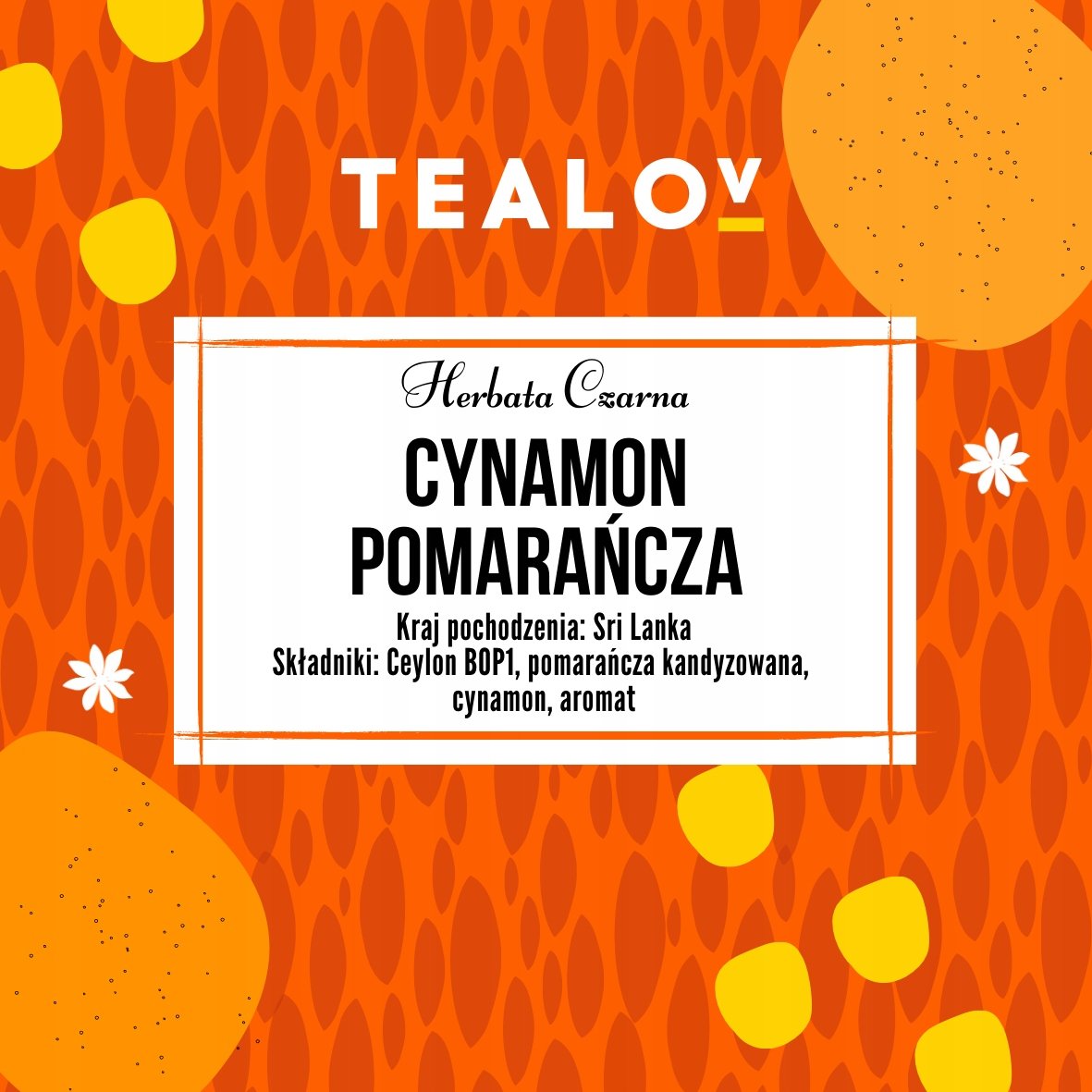 Herbata TEALOV czarna CYNAMON Z POMARAŃCZĄ 50g